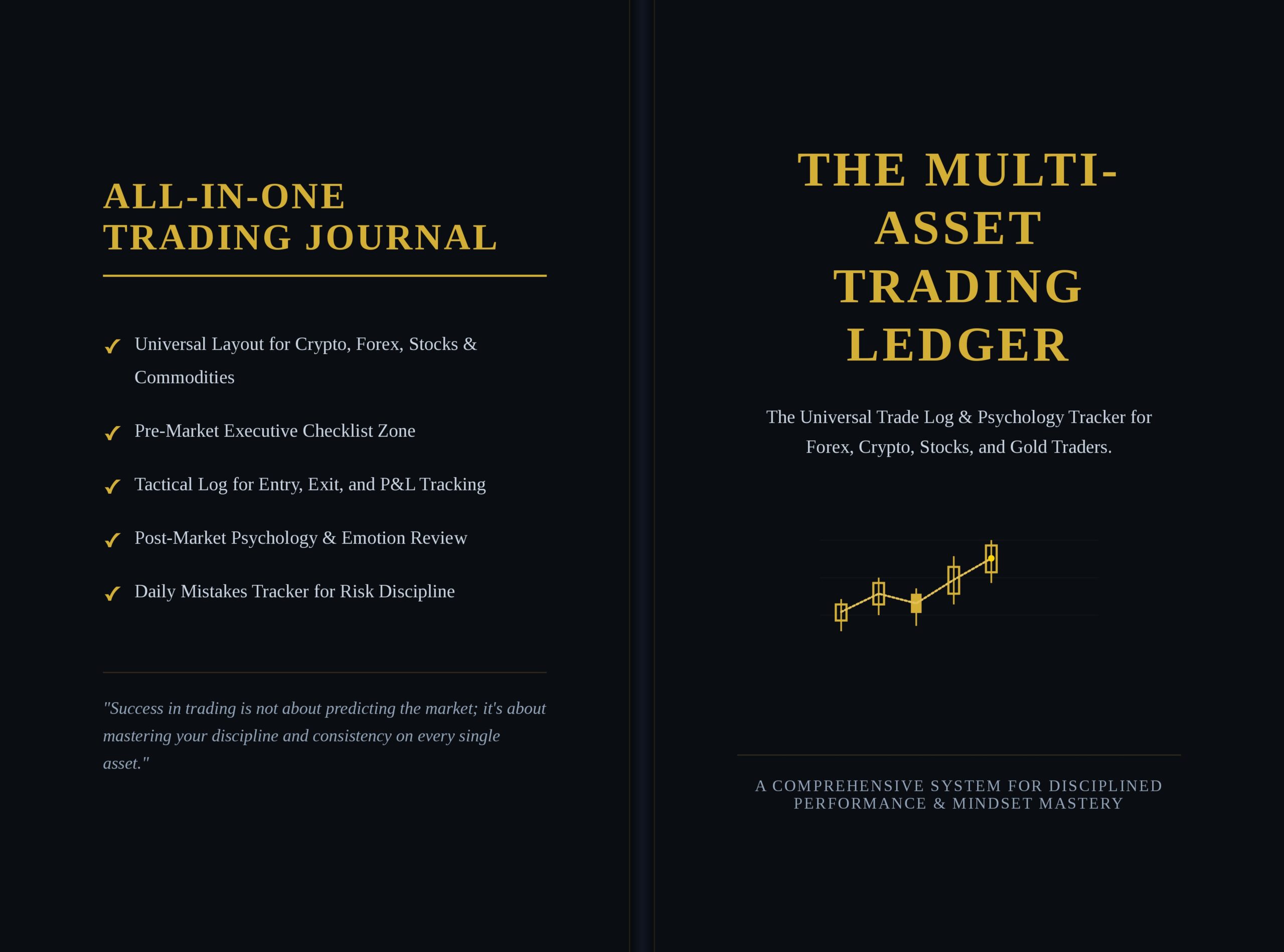 110 pages Multi-Asset Trading Ledger interior and book cover by Faisal Salman